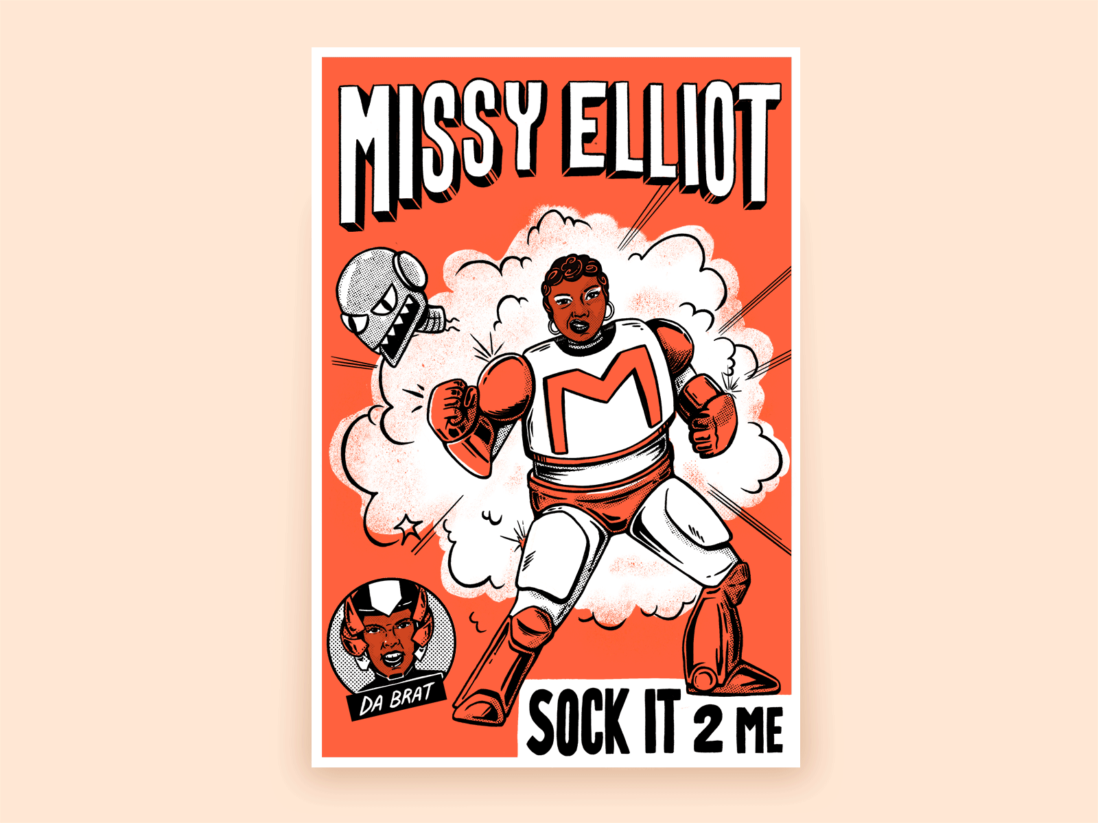 Sock It 2 Me - Missy Elliot cartoon character comic digital art graphic design hiphop illustration illustration design missy elliot music music video poster procreate retro song style