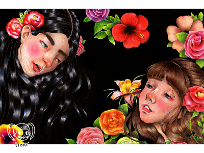Primavera anime art artwork colourpencil draw flowers hellodribbble illustration ink ink drawing japan lgbt lovers manga newshot painting prismacolor traditional illustration