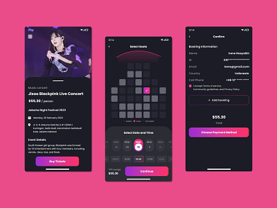 Ticket Music Concert graphic design mobile product designer ui uiux user interface website