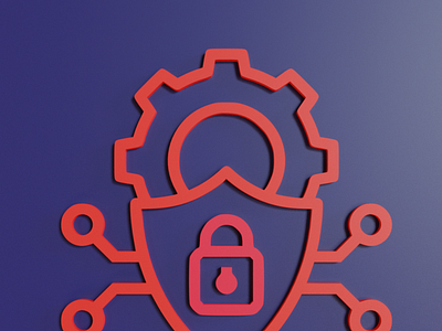 Cyber defense 3d icon