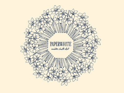 paperwhites (larger attached) floral handlettering pattern