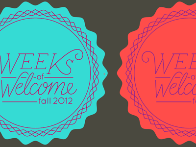 Weeks of Welcome lettering