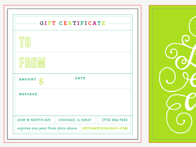 bakery gift certificate fun! bakery gift certificate