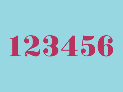 juicy numerals font lettering