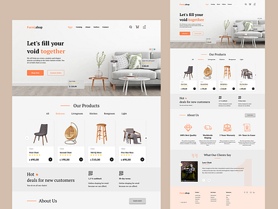 Furniture Landing Page branding css design furniture html interior interior design room ui ux