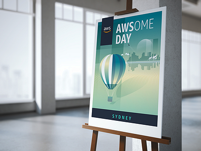 Awsome Day Easel Sign eventdesign exhibition illustration signage