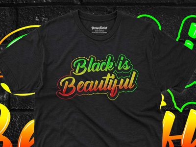 Black is Beautiful T-Shirt Design adobe illustrator amazon merch black history month graphic design illustration pod design pod designer shirt design tshirt tshirt design