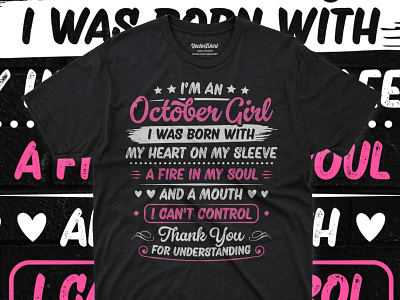 October girl t-shirt design girl girl shirt design girl tshirt design october girl pod designer typography