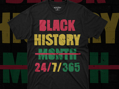 Black History Month T-shirt Design adobe illustrator black history black shirt blm graphic design pod designer proud black tshirtdesigns typography