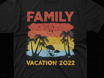 Family vacation 2022, summer family vacation illustrator pod designer typography vacation 2022