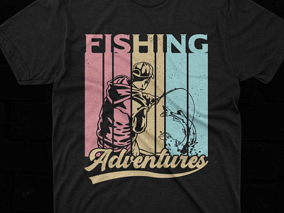 Fishing Adventure Design fish design illustrator pod designer tshirt design typography