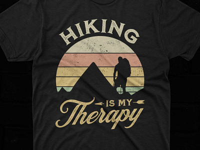 Hiking Is My Therapy t-shirt design hiking inspiration pod designer tshirt design tshirtdesigns typography