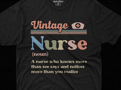 Vintage Nurse Definition T-shirt Design illustrator nurse retro design typography