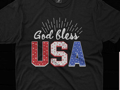 GOD BLESS USA, 4th OF JULY DESIGN america typography