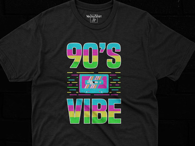 90’s Vibe, 90’s Retro Design illustrator tshirt design