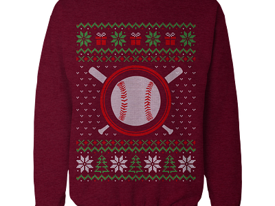 Baseball Christmas sweatshirt design pod designer typography ugly hoddie