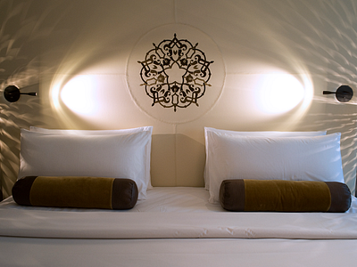 Shaza Al Madina arabesque arabic bed design decor graphic design interior design madinah motif photography product design shaza hotel
