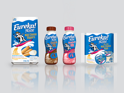 Eureka! Dairy Products 3d arabic brand branding dairy design illustration kids snacks packaging packaging design product design typography