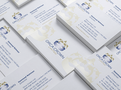 Orca Crown Businesscards brand branding business cards creative design graphic design logo logo type orca print stationary