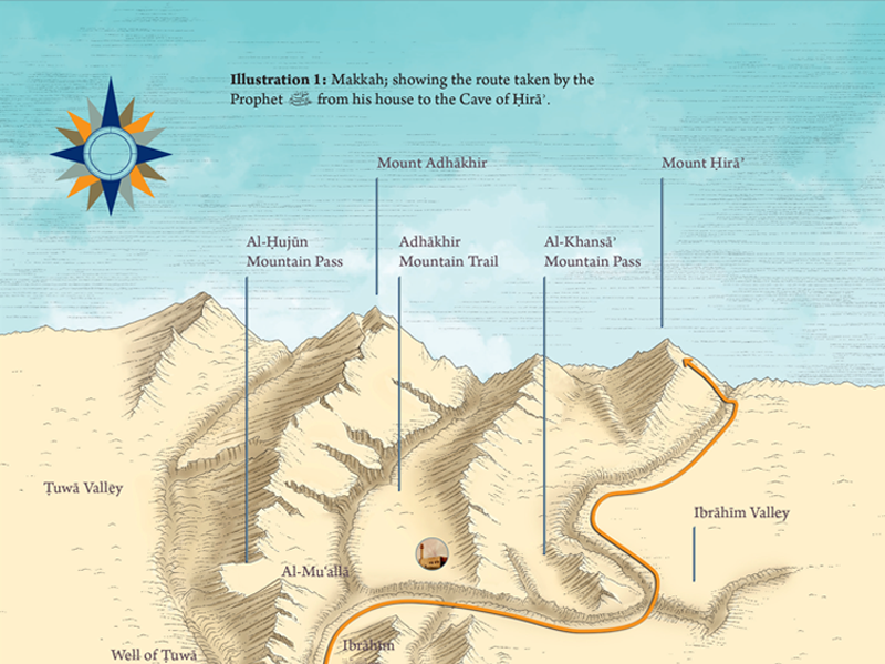 Illustration of Makkah khadijah drawing map makkah print illustration design creative