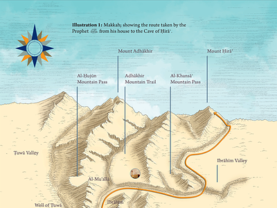 Illustration of Makkah creative design drawing illustration khadijah makkah map print