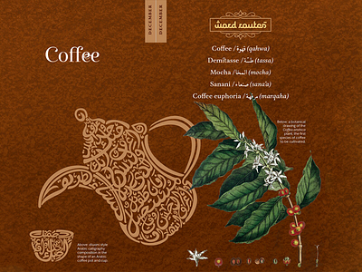 Echoes of Arabia: Coffee arabic coffee creative design etymology graphic design illustration layout design multilingual typography