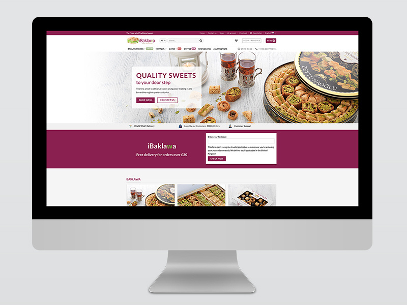 iBaklawa sweets baklava english arabic multilingual website webpage webdesign design creative digital inspiral design