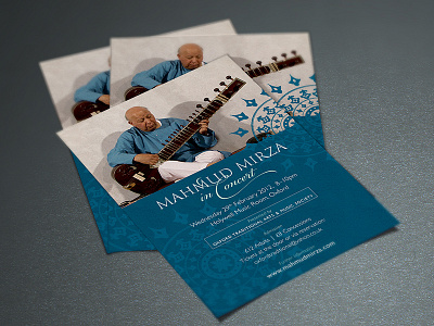 Mahmud Mirza concert flyer concert creative creative design design flyer indianmusic inspiraldesign music print sitar tanpura traditionalmusic worldmusic