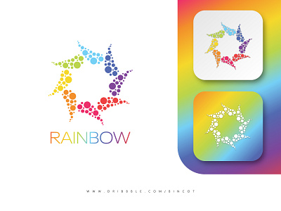 Rainbow logo and app icon design app branding design graphic design icon illustration illustrator logo minimal rainbow typography ui ux vector