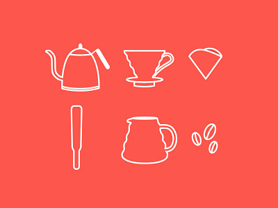 V60 Brew Icons beans coffee filter hario icon kettle v60