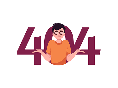 404 Page Character Illustration 404 page character character design character illustration error page flat illustration illustration minimal ui vector web design