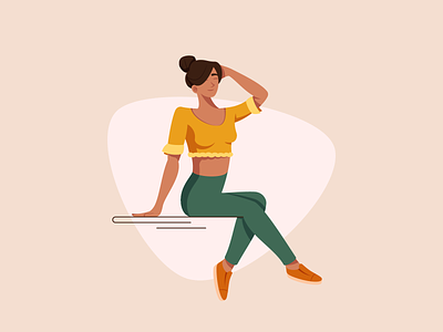 Sitting - Illustration Process character character design flat girl graphic illustration people sitting vector woman