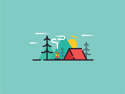 Camping camping colors design illustration minimal minimalist ui vector