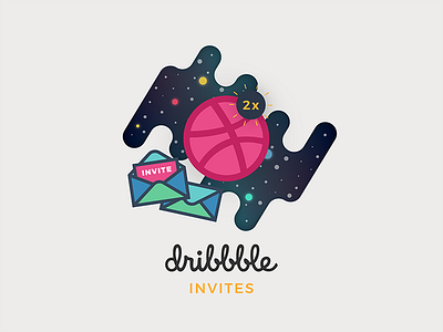 2x Dribbble Invite draft dribbble dribbble invite game invitation invitations invite shot