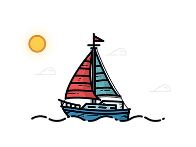Sailing boat design gradient icon illustration sail sea ui vector