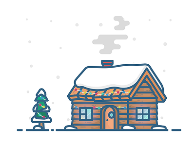 Christmas christmas color house icon illustration snow ui vector winter wooden