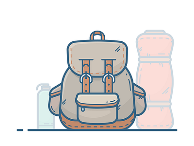 Adventure adventure backpack icon illustration nature travel trip ui vector