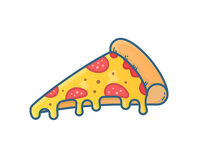 Pizza delicious food icon illustration pepperoni pizza ui vector