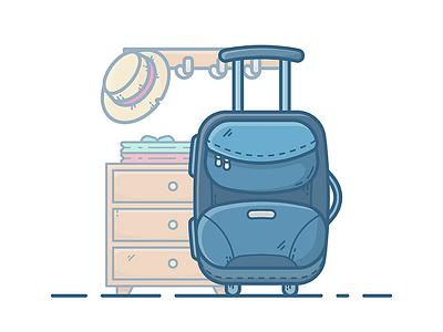 Travel adventure icon illustration suitcase travel trip ui vector voyage