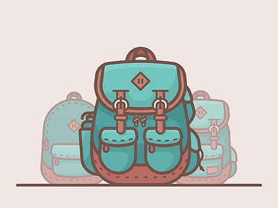 Backpack adventure backpack icon illustration nature travel trip ui vector