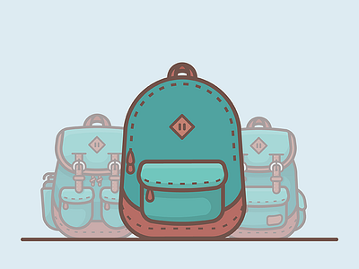 Everyday's Backpack adventure backpack icon illustration nature travel trip ui vector