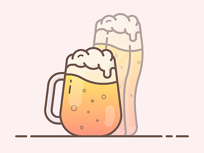 Beers beer glass icon illustration mug ui vector