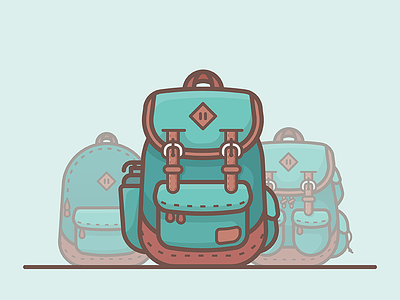 Travel Backpack adventure backpack icon illustration nature travel trip ui vector