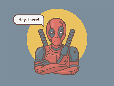 Deadpool character deadpool guy icon illustration superhero ui vector