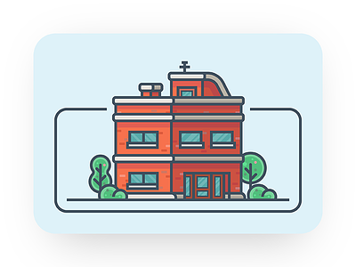 Guesthouse building guesthouse hotel house icon illustration minimal tree ui vector