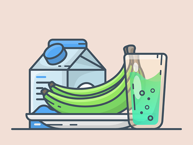 Healthy Diet banana breakfast diet drink healthy icon illustration milk minimal smoothie ui vector