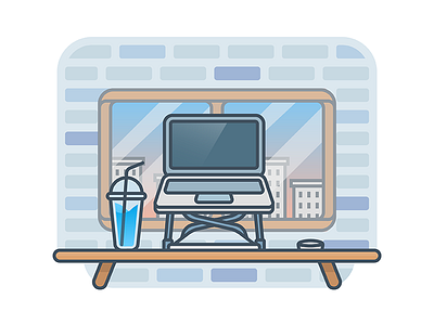 Workspace #2 challenge desk icon illustration macbook minimal ui vector work workspace