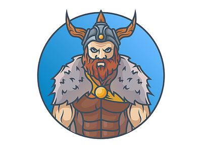 Viking Warrior armor challenge character illustration icon illustration minimal nordic ui vector viking warrior