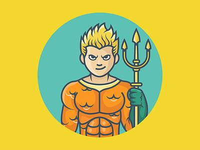 Aquaman aquaman challenge character illustration comic icon illustration minimal sea superhero ui vector