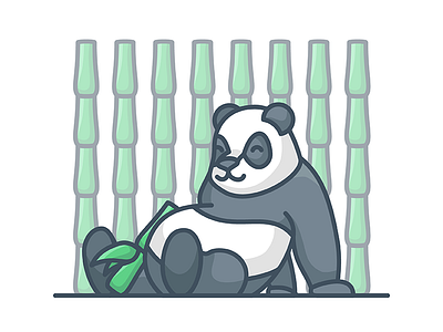 Lazy Panda 🐼 animal animal illustration challenge character illustration icon illustration minimal panda panda illustration ui vector
